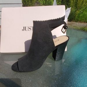 Black high heel sandals